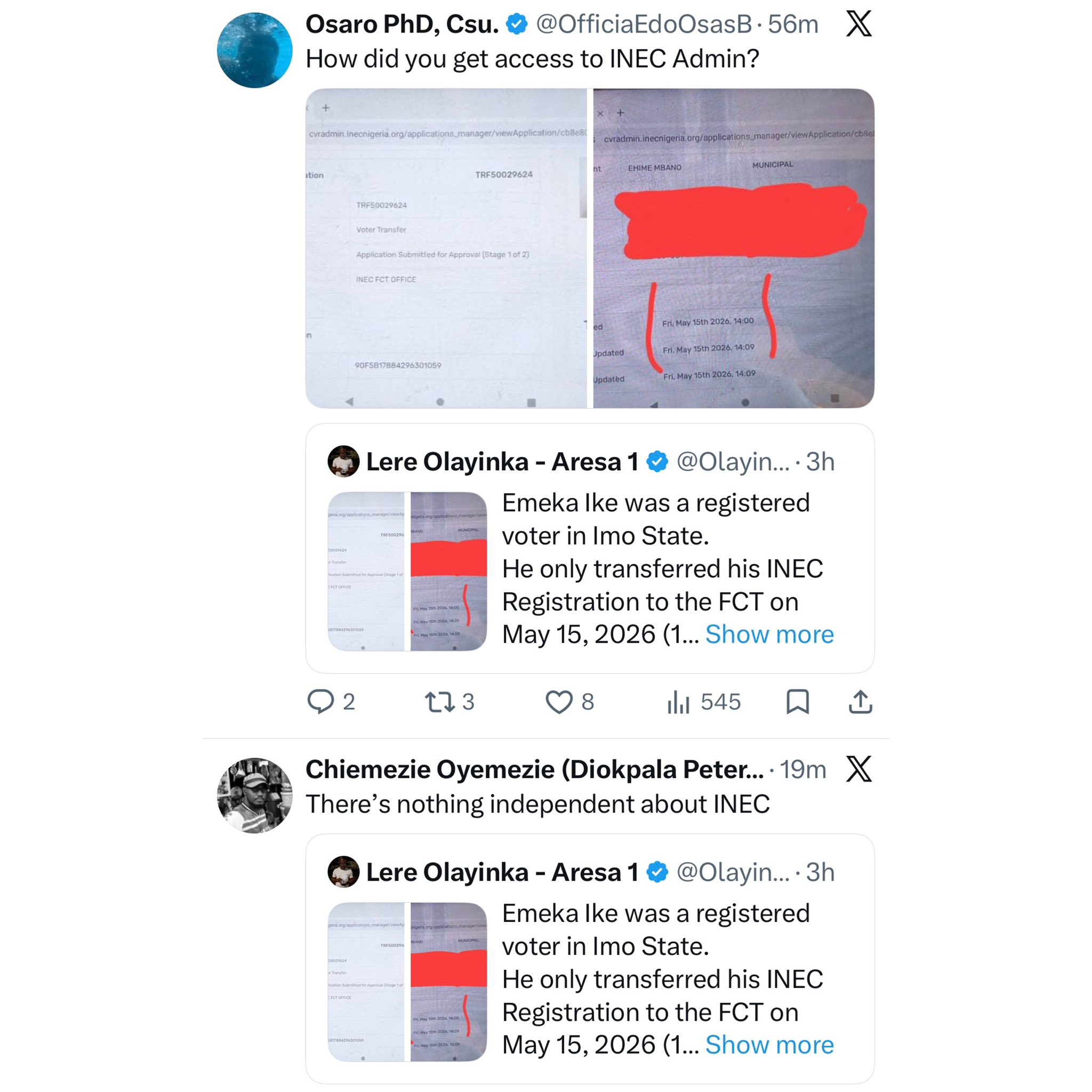 Nigerians raise alarm over FCT Minister Nyesom Wike?s spokesperson allegedly having access to INEC?s admin page and violating data privacy law