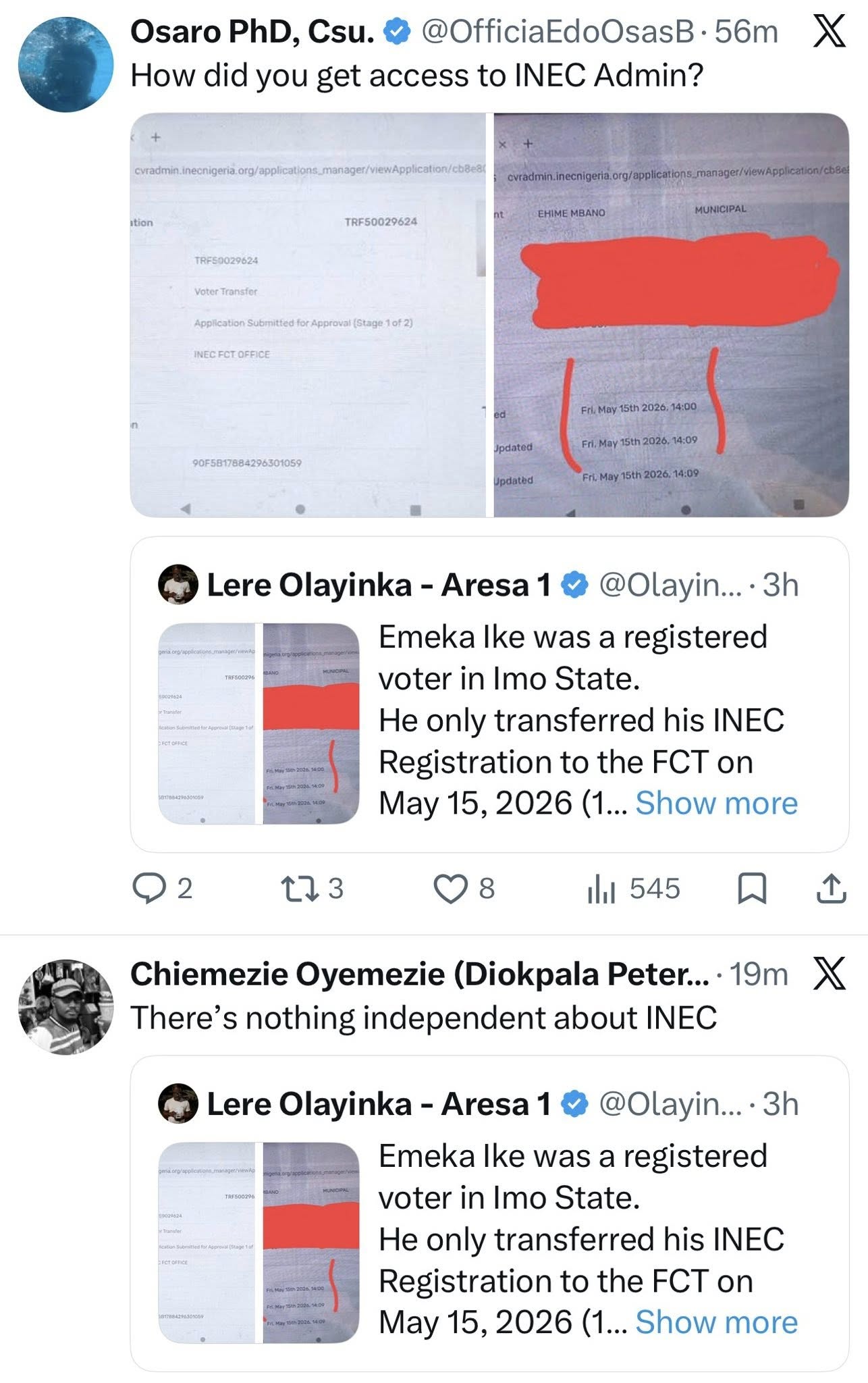 Nigerians raise alarm over FCT Minister Nyesom Wike?s spokesperson allegedly having access to INEC?s admin page and violating data privacy law