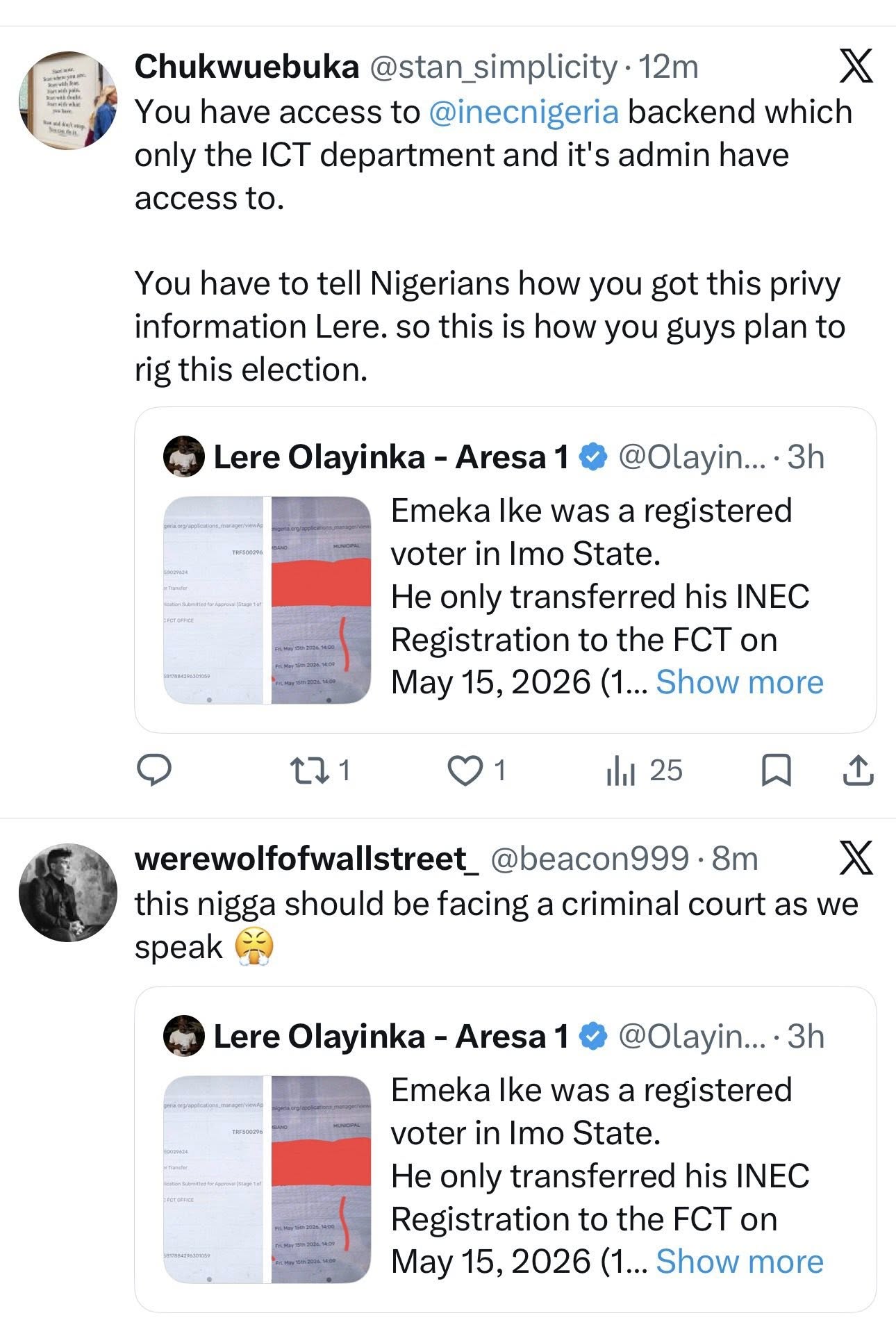 Nigerians raise alarm over FCT Minister Nyesom Wike?s spokesperson allegedly having access to INEC?s admin page and violating data privacy law