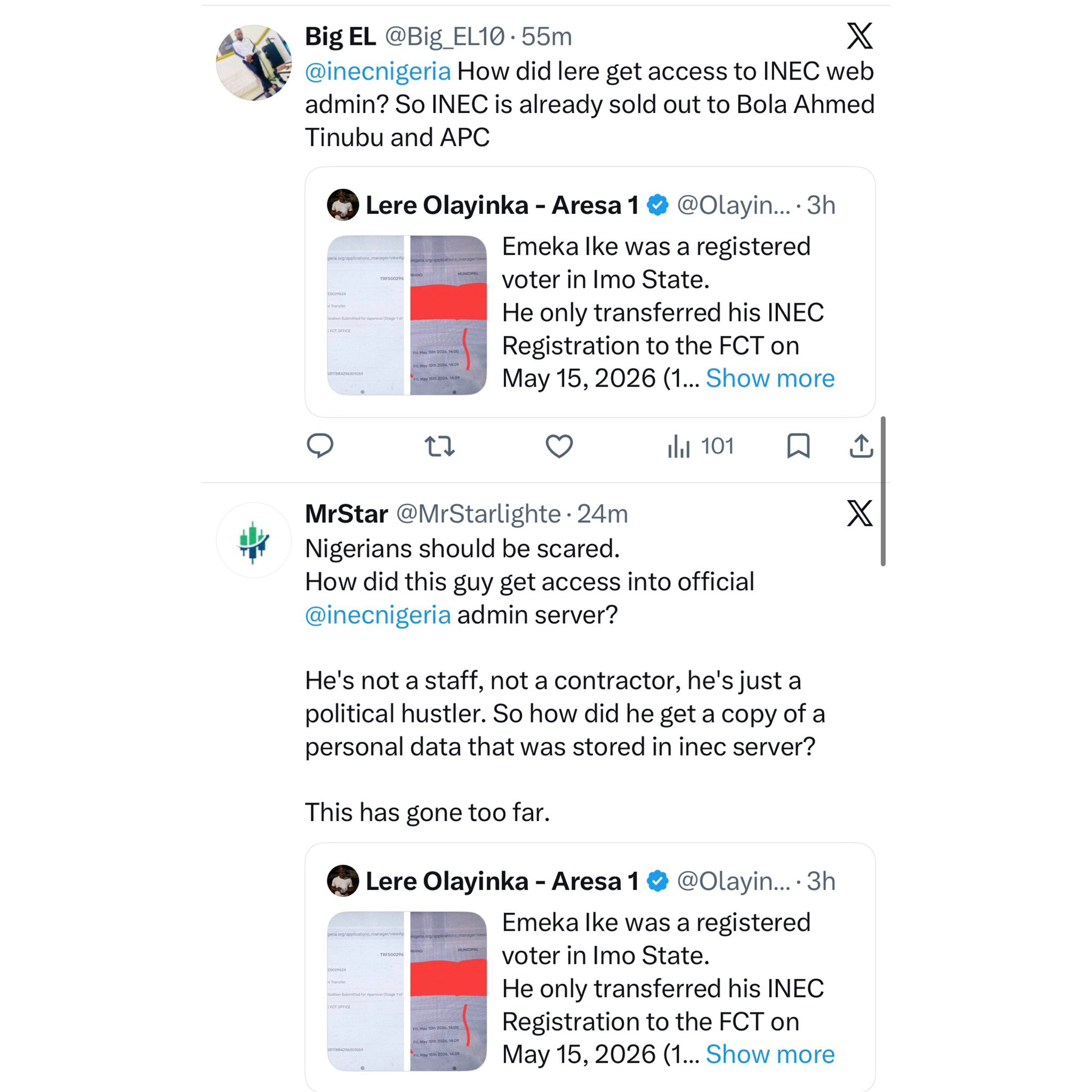 Nigerians raise alarm over FCT Minister Nyesom Wike?s spokesperson allegedly having access to INEC?s admin page and violating data privacy law