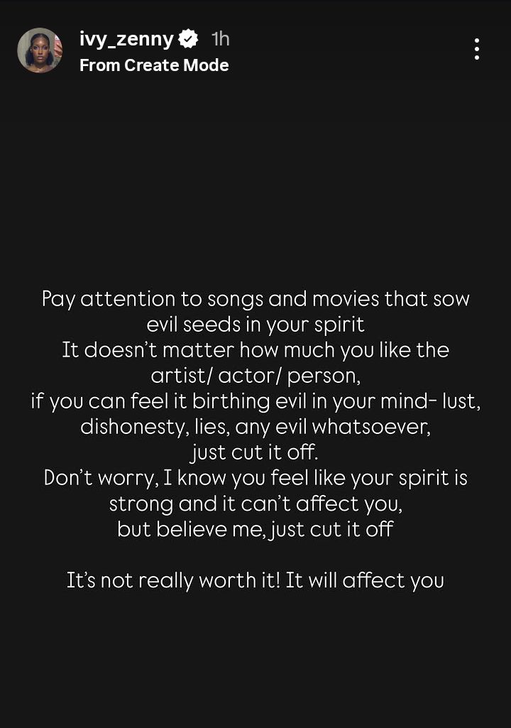 "Cut Off Songs And Movies That Sow Evil Seeds In Your Spirit" - Paul Okoye's Wife, Ivy Ifeoma