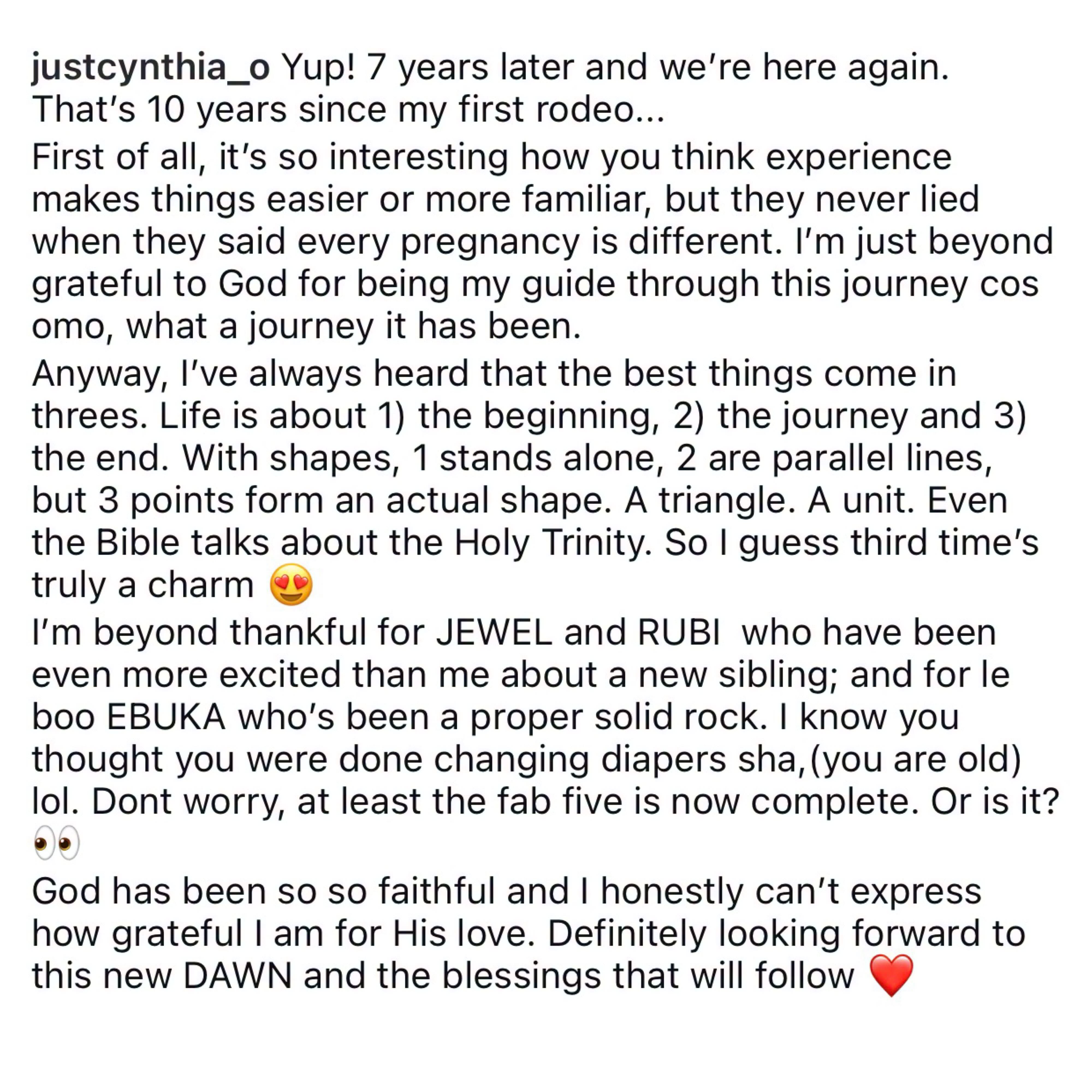 Media personality Ebuka Obi-Uchendu and wife, Cynthia, expecting their third child