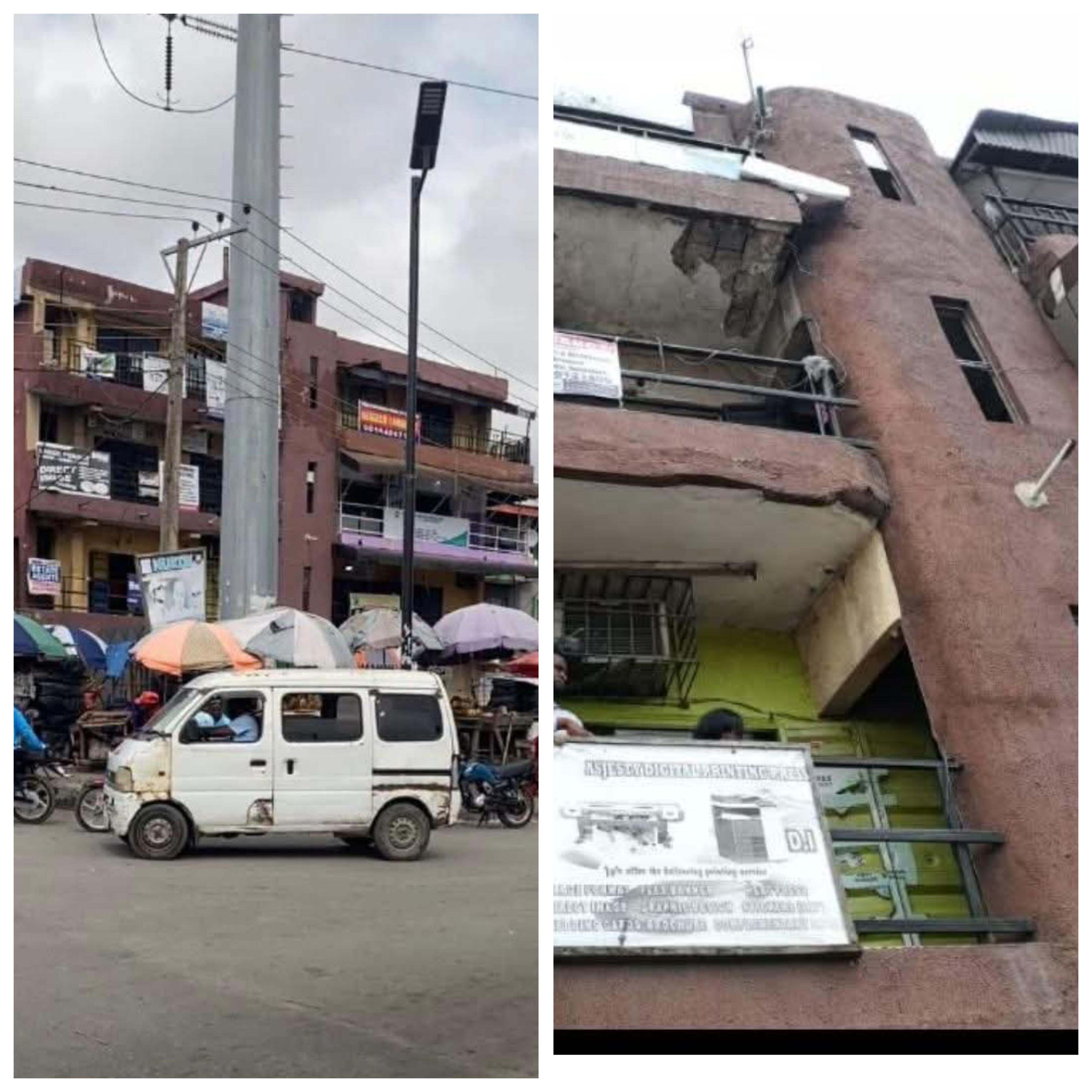 Photos of the three-storey Lagos shopping complex before it collapsed