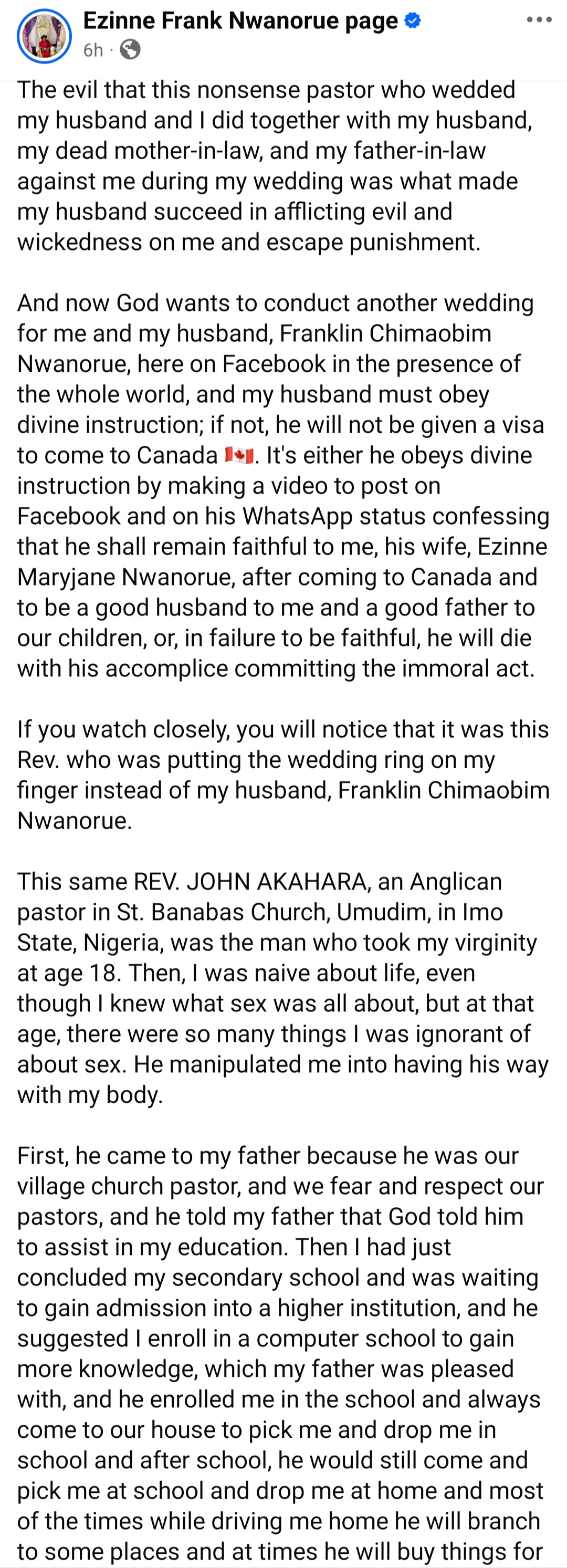 Wife shares why she