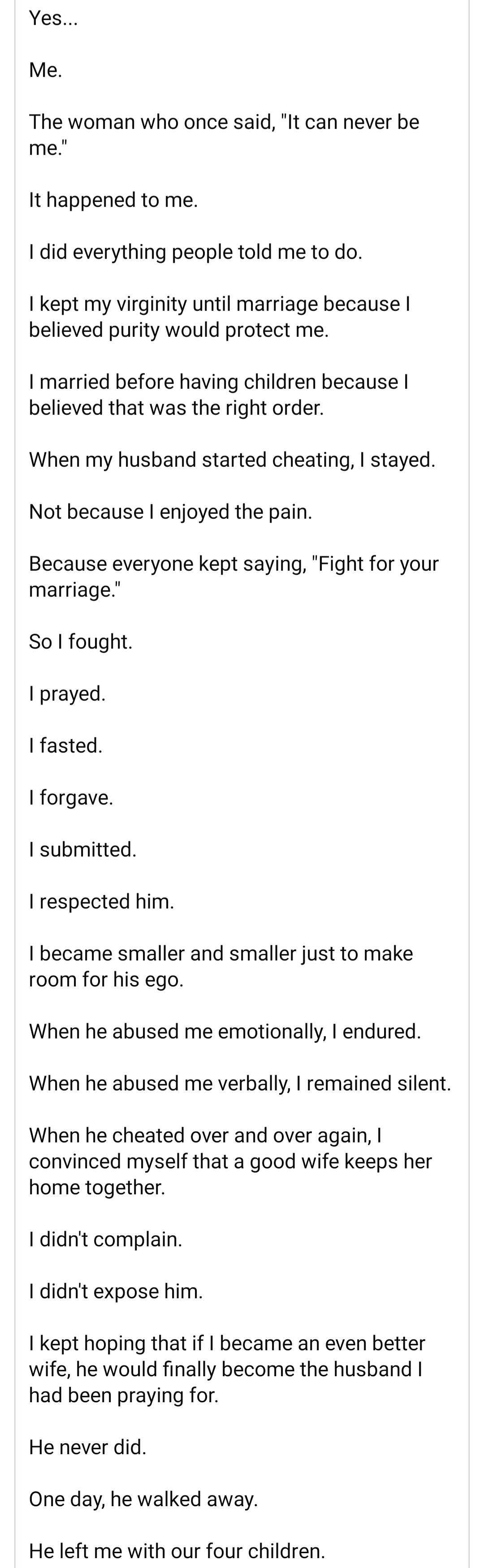 Woman who judged and mocked single mothers apologises to them as she  becomes a single mother