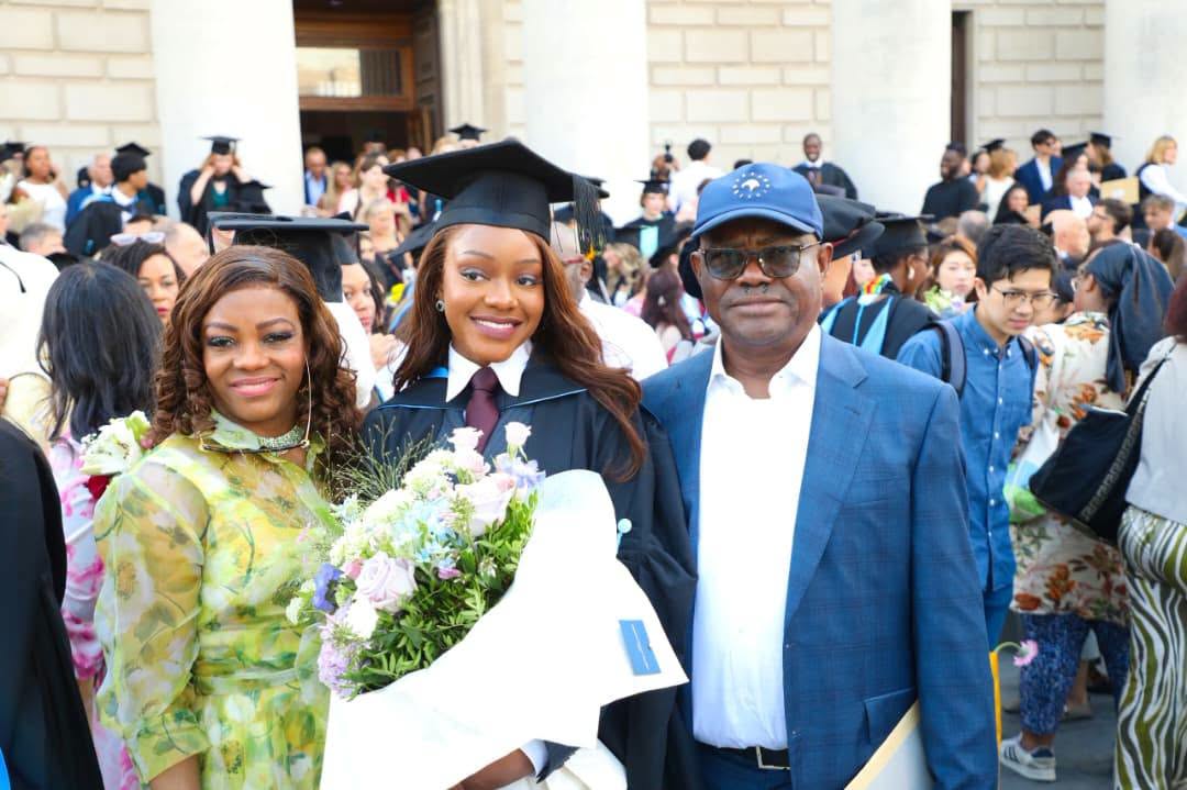 Nyesom Wike?s daughter, Jazmyne bags Bachelor of Law degree from University of Southampton