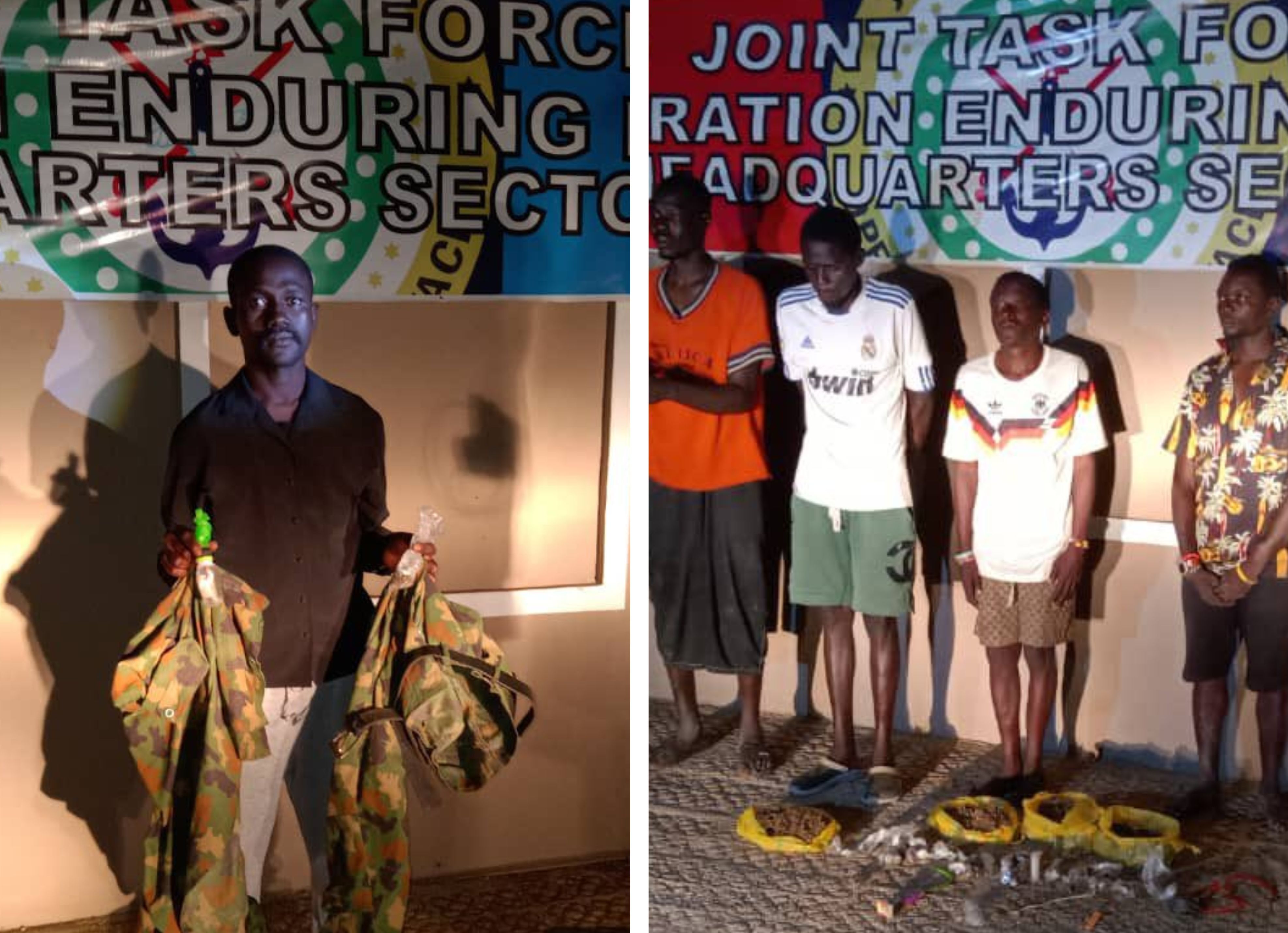 Soldier and four others arrested as troops raid notorious drug hideout in Plateau
